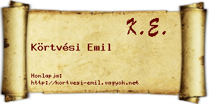 Körtvési Emil névjegykártya