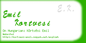 emil kortvesi business card