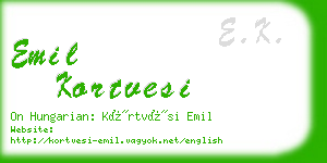 emil kortvesi business card